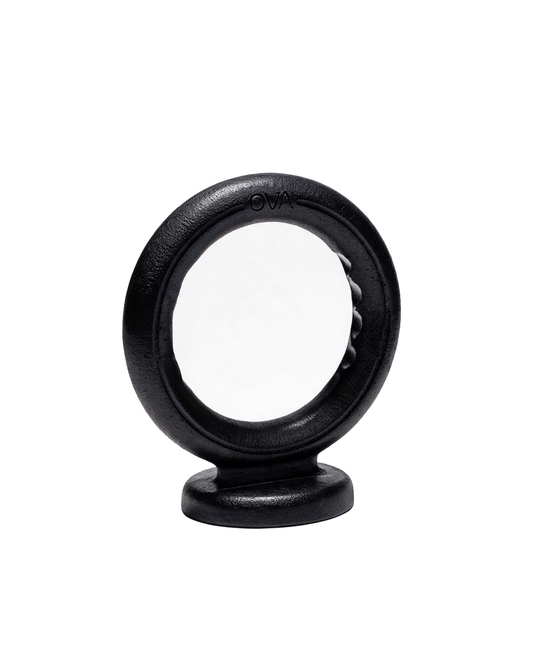 Ova Loop circular cast iron fitness weight in Matt Black, decorative dumbbell, 3–5kg


