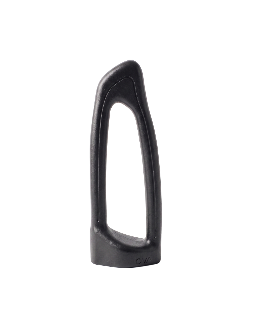 Ova Rise sculptural cast iron fitness weight in Matt Black, aesthetic dumbbell for home décor, 5–7.5kg