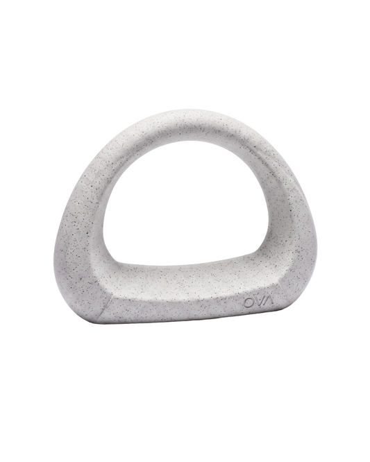 Ova Crest sculptural cast iron fitness weight in Luna, aesthetic dumbbell, 3–7.5kg
