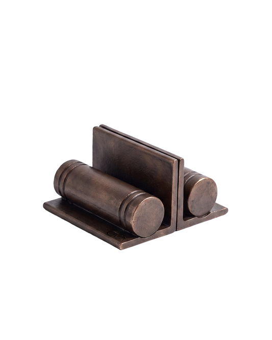 Ova Ledge cast iron bookend fitness weight in Dusk, decorative 2kg dumbbell pair for shelves and desks